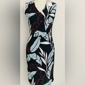 Women's Boss Blue Botanical Floral Casual Dress - Size S